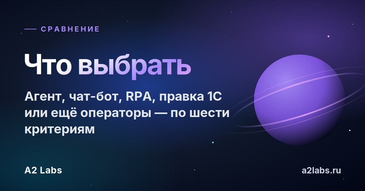 ИИ-агент, чат-бот, RPA или ещё операторы: что выбрать под процесс